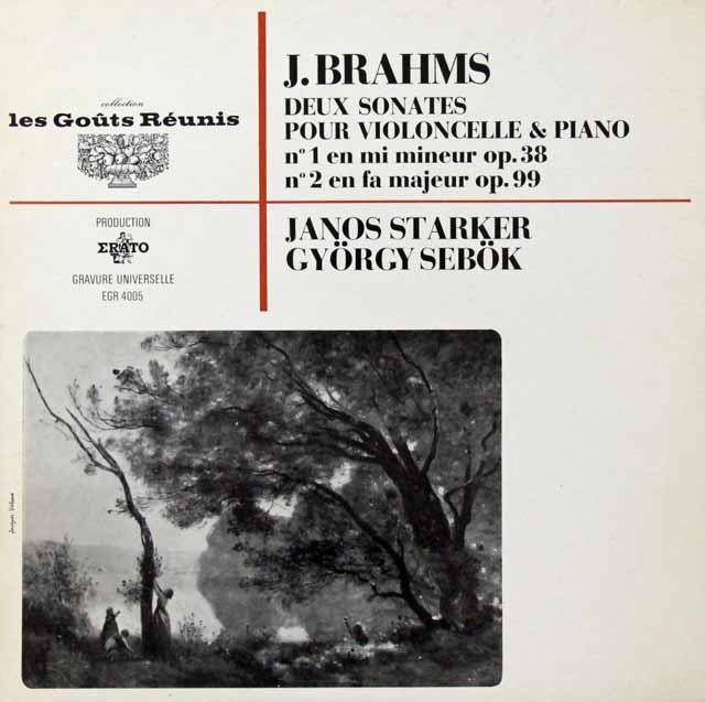 シュタルケル、シェベークのブラームス/チェロソナタ集　仏ERATO　3517　LP レコード
