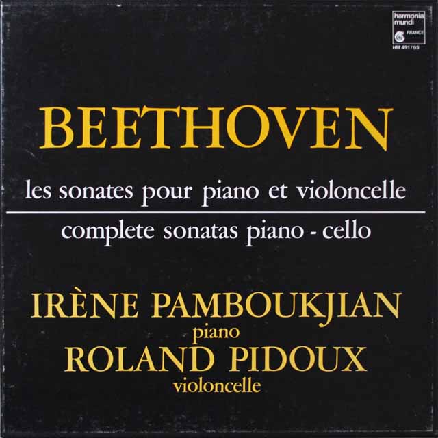 ピドゥーらのベートーヴェン/チェロとピアノのためのソナタ全集　仏HM　3341　LP レコード