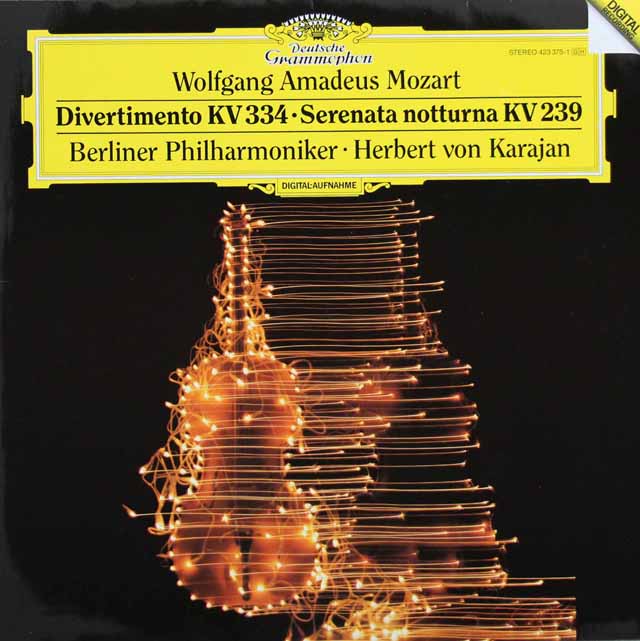 カラヤンのモーツァルト/ディヴェルティメント第17番ほか　独DGG　3005　LP レコード