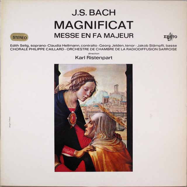 リステンパルトのバッハ/マニフィカトほか  仏ERATO  2631　LP レコード