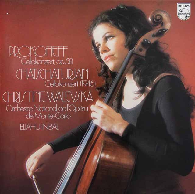 ワレフスカ、インバルのプロコフィエフ、ハチャトゥリアン/チェロ協奏曲集　蘭PHILIPS　3640　LP レコード