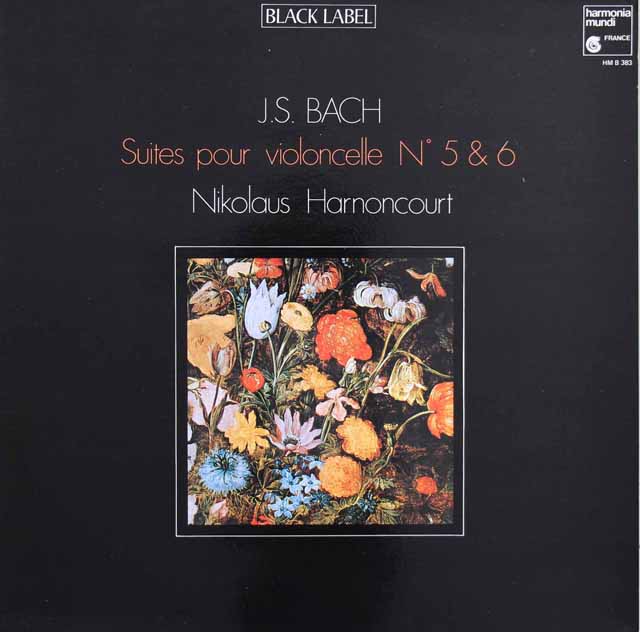 アーノンクールのバッハ/無伴奏チェロ組曲第5&6番  仏HM　2932　LP レコード