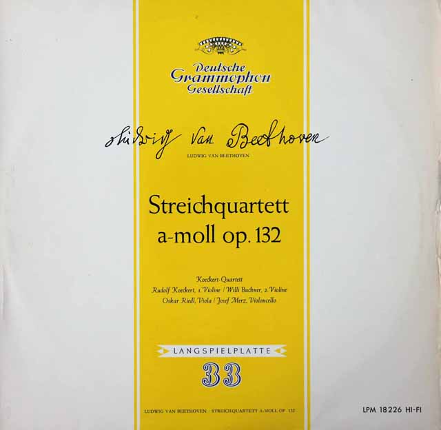 ケッケルト四重奏団のベートーヴェン/弦楽四重奏曲第15番　独DGG　3633　LP レコード