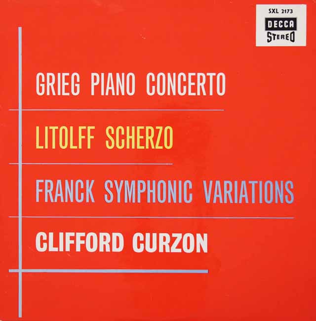 カーゾン、フィエルスタートのグリーグ/ピアノ協奏曲ほか　独DECCA　3734　LP レコード