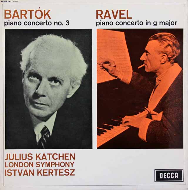 カッチェン＆ケルテスのバルトーク&ラヴェル/ピアノ協奏曲集　英DECCA　3399　LP レコード