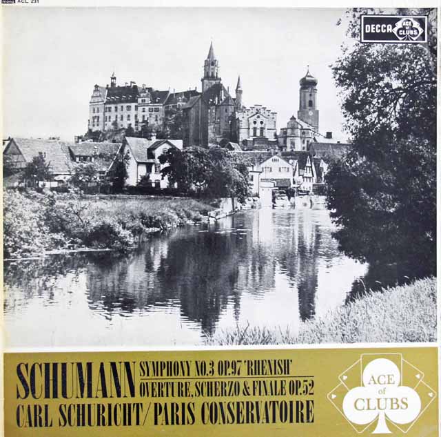 シューリヒトのシューマン/交響曲第3番「ライン」ほか　英Ace of Clubs（DECCA）　2932　LP レコード