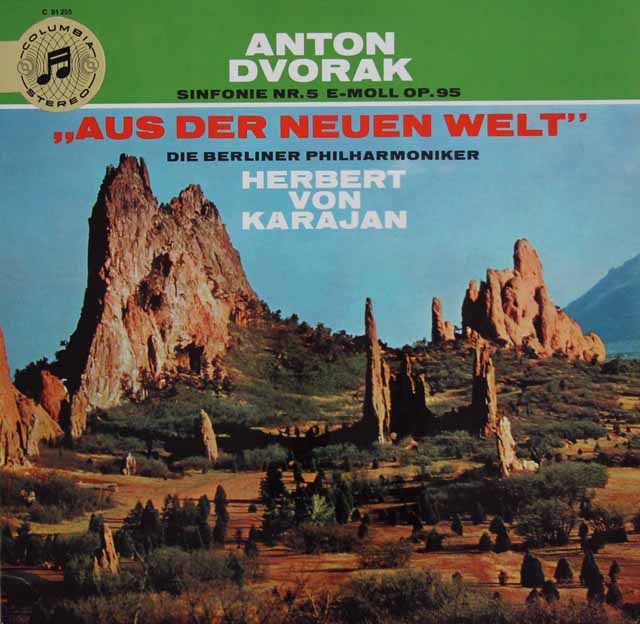 【独最初期盤】カラヤンのドヴォルザーク/交響曲第9(5)番「新世界より」　独Columbia　3034　LP レコード