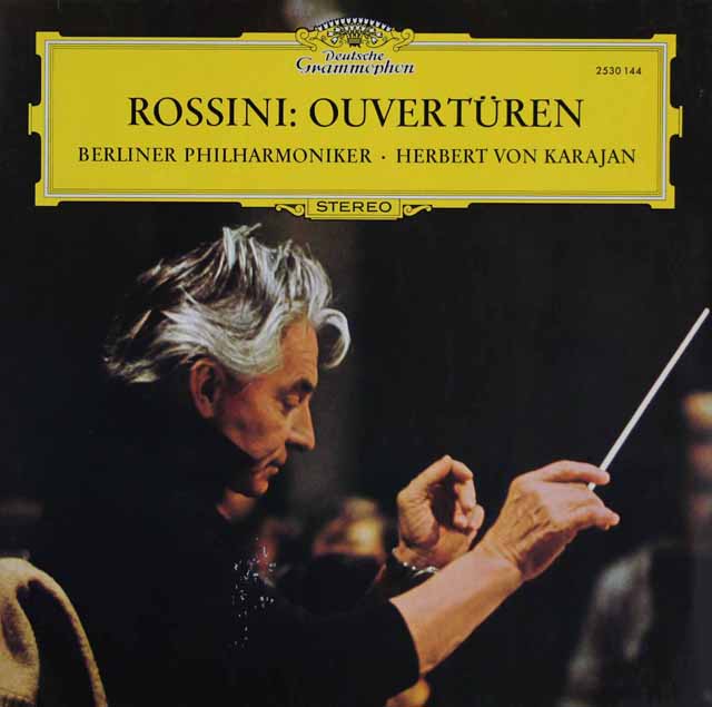 カラヤンのロッシーニ/序曲集　（「ウィリアム・テル」序曲、「セビリャの理髪師」序曲ほか）　独DGG　3612　LP レコード