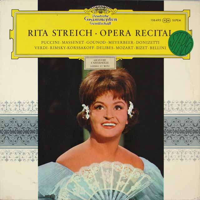 【独最初期盤】　シュトライヒ/オペラ・アリア集　独DGG　3404　LP レコード