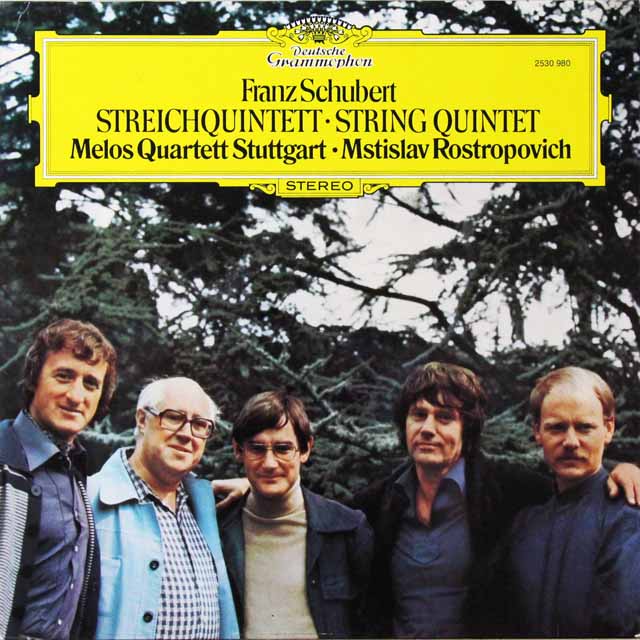 ロストロポーヴィチ、メロス四重奏団のシューベルト/弦楽五重奏曲　独DGG　3704　LP レコード