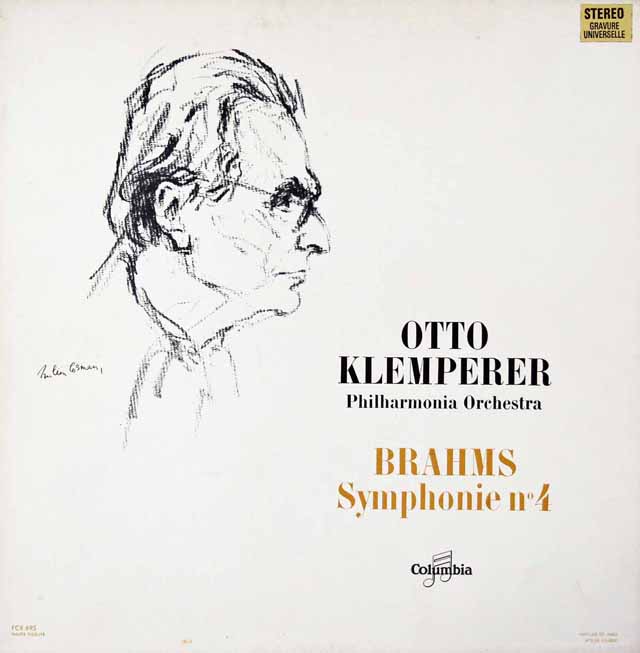 クレンペラーのブラームス/交響曲第4番　仏Columbia　3019　LP レコード