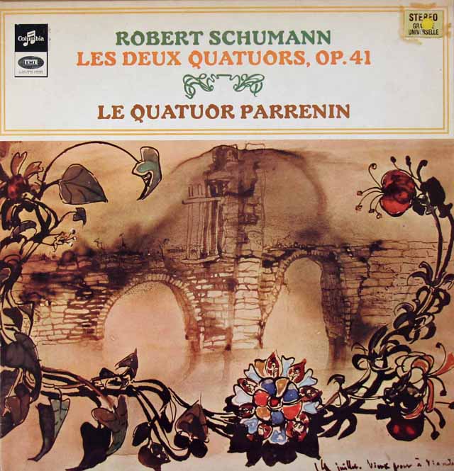 パレナン四重奏団のシューマン/弦楽四重奏曲第1&2番　仏Columbia　3019　LP レコード