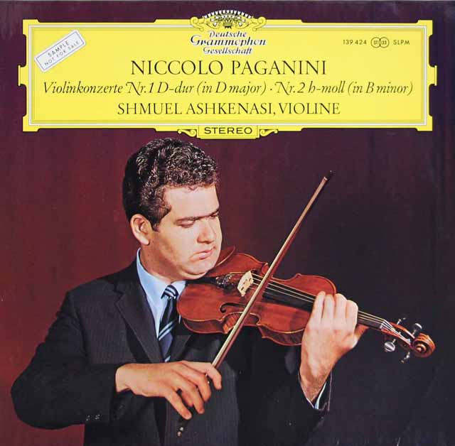 【サンプル盤】　S.アシュケナジのパガニーニ/ヴァイオリン協奏曲第1、2番　独DGG　3618　LP レコード
