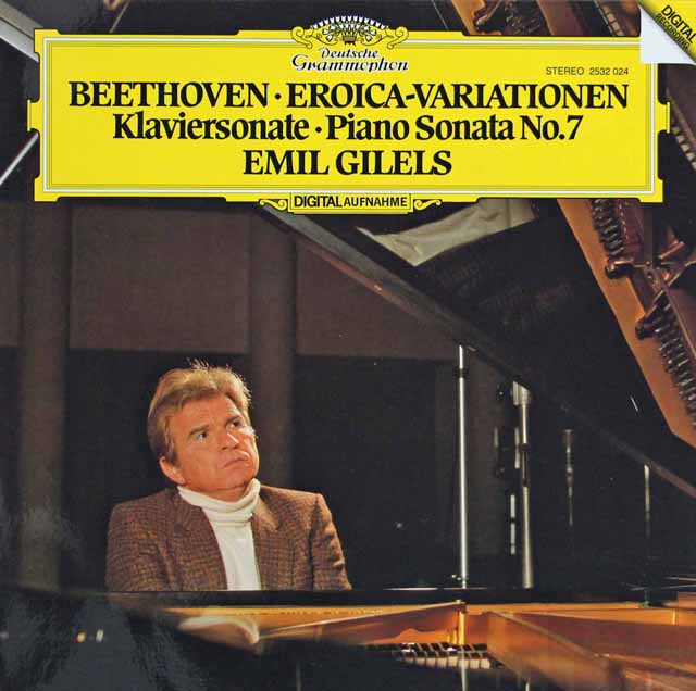 ギレリスのベートーヴェン/ピアノソナタ第7番、エロイカ変奏曲　独DGG　3618　LP レコード