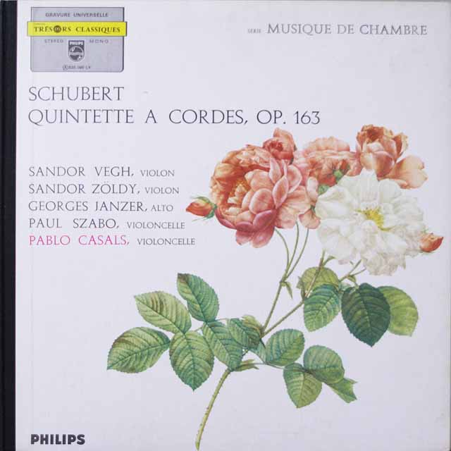 カザルスらのシューベルト/弦楽五重奏曲　仏PHILIPS　3403　LP レコード