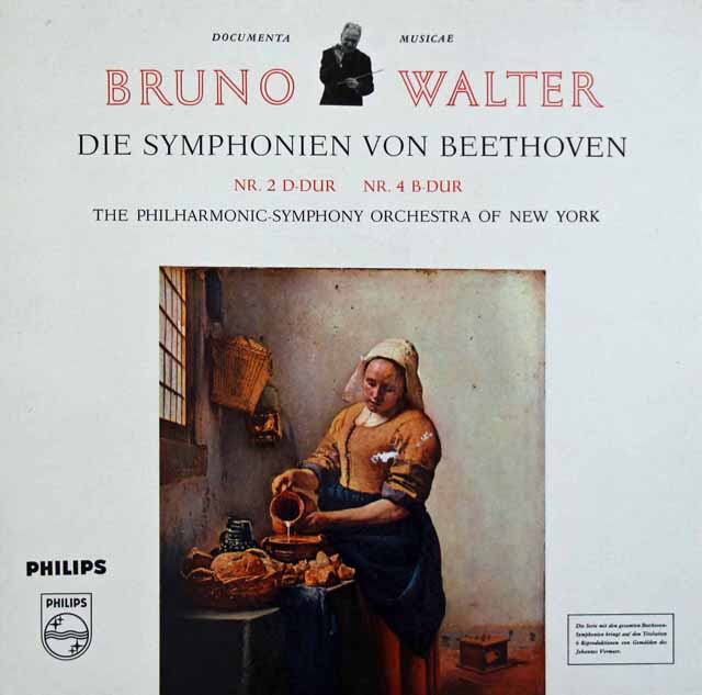 ワルターのベートーヴェン/交響曲第2&4番　蘭PHILIPS　3282　LP レコード