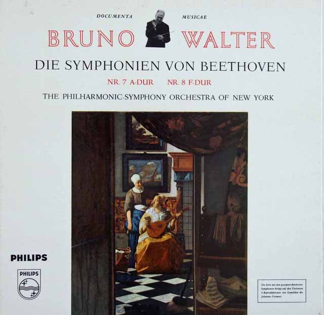 ワルターのベートーヴェン/交響曲第7、8番　独PHILIPS　3622　LP レコード