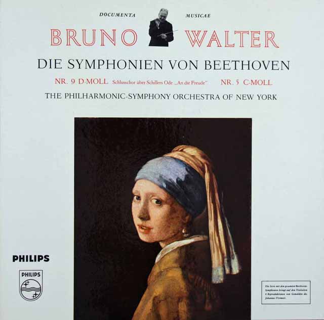 ワルターのベートーヴェン/交響曲第5番「運命」&第9番「合唱つき」　独PHILIPS　3282　LP レコード