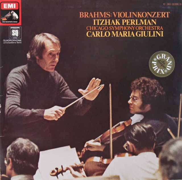 パールマン、ジュリーニのブラームス/ヴァイオリン協奏曲　独EMI　3622　LP レコード