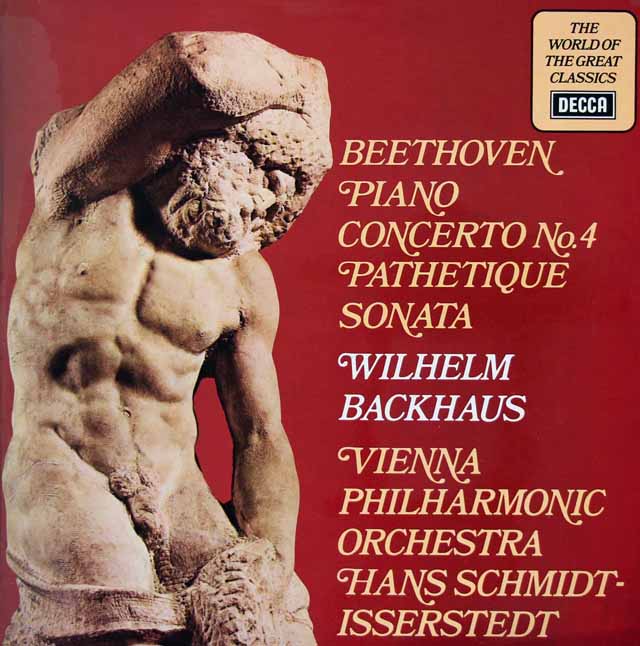 バックハウス、イッセルシュテットのベートーヴェン/ピアノ協奏曲第4番、ピアノソナタ「悲愴」　英DECCA　3023　LP レコード