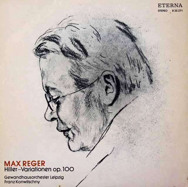 コンヴィチュニーのレーガー/ヒラーの主題による変奏曲とフーガ　独ETERNA　3735　LP レコード