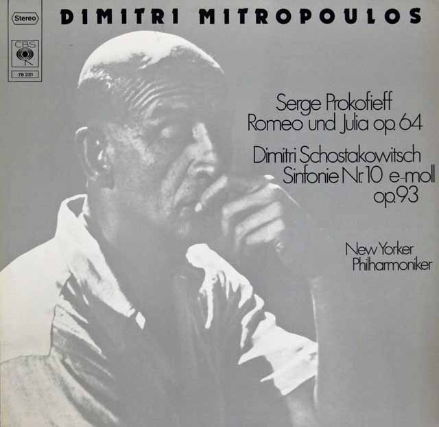 ミトロプーロスのショスタコーヴィチ/交響曲第10番ほか　独CBS　3619　LP レコード