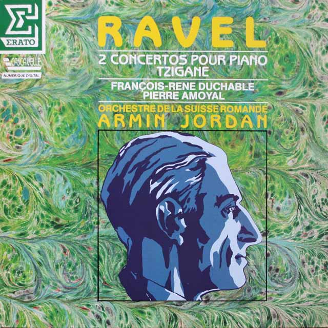 デュシャーブル、ジョルダンのラヴェル/左手のためのピアノ協奏曲ほか　仏ERATO　3799　LP レコード