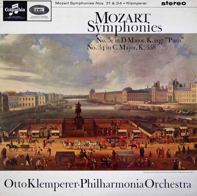 【オリジナル盤】　クレンペラーのモーツァルト/交響曲第31番「パリ」&第34番　英Columbia　3516　LP レコード