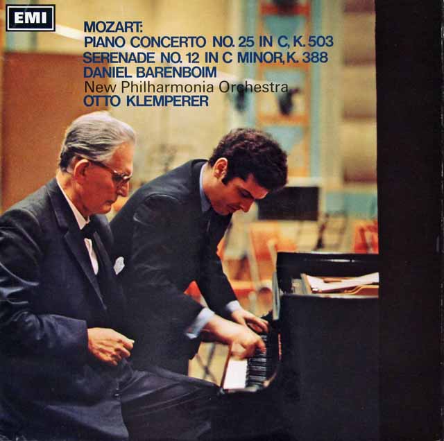 【オリジナル盤】　バレンボイム&クレンペラーのモーツァルト/ピアノ協奏曲第25番ほか　英Columbia　3023　LP レコード
