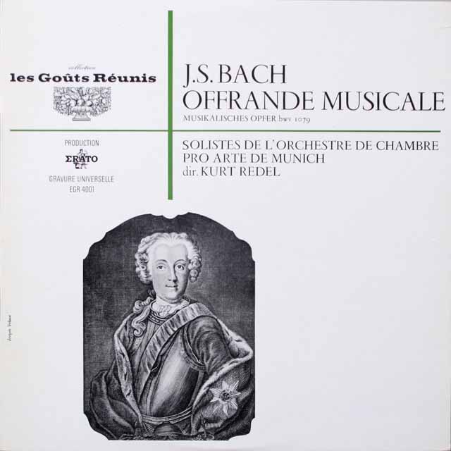 レーデルのバッハ/音楽のささげもの　仏ERATO　モノラル　3799　LP レコード