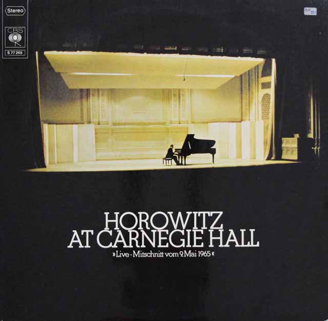 ホロヴィッツの「カーネギー・ホール・リサイタル1965」　英CBS　3033　LP レコード