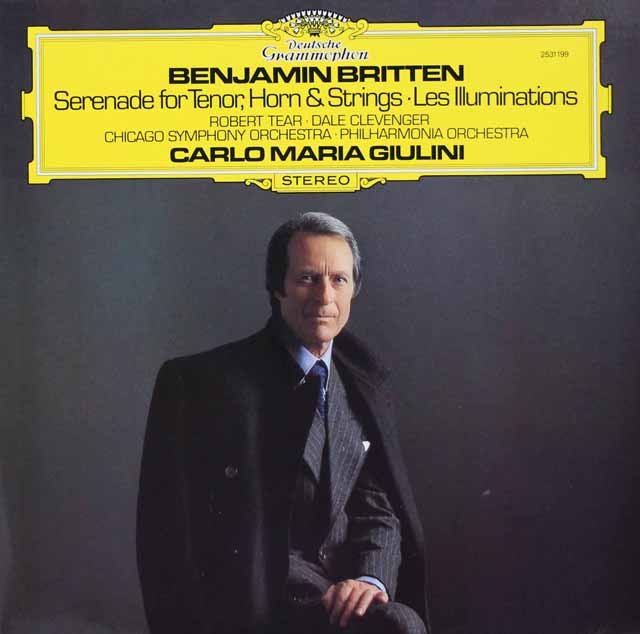 ジュリーニのブリテン/テノール、ホルンと弦楽のための「セレナード」ほか　独DGG　3718　LP レコード