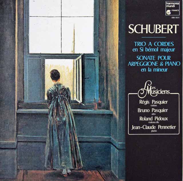 パスキエらのシューベルト/弦楽三重奏曲第1&2番ほか　仏HM　3033　LP レコード