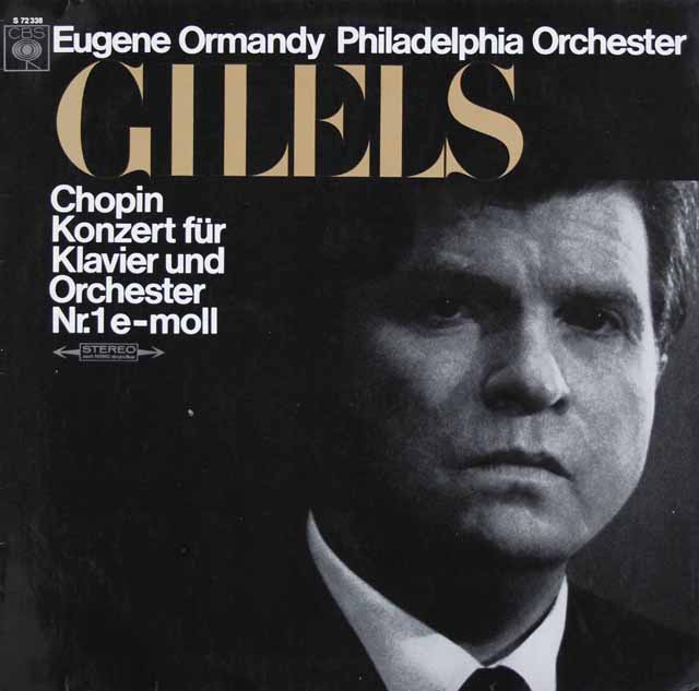 ギレリス&オーマンディのショパン/ピアノ協奏曲第1番　独CBS　3389　LP レコード