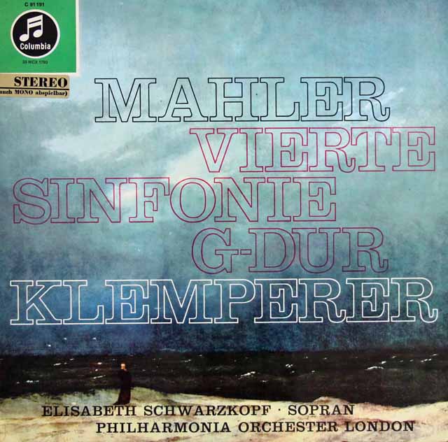 シュヴァルツコップ&クレンペラーのマーラー/交響曲第4番　独Columbia　3033　LP レコード