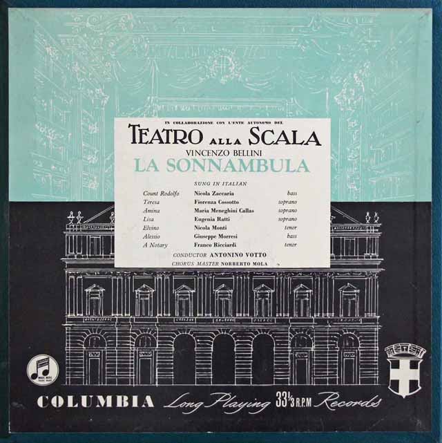 【オリジナル盤】カラスのベッリーニ/「夢遊病の女」全曲　英Columbia　3033　LP レコード