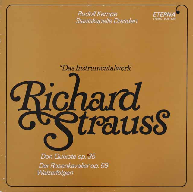 トルトゥリエ、ケンペのR.シュトラウス/交響詩「ドン・キホーテ」ほか　独ETERNA　3390　LP レコード