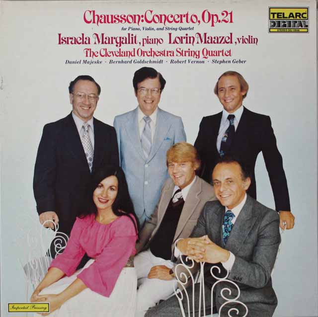 マゼール、マルガリート、クリーヴランド弦楽四重奏団のショーソン/ヴァイオリン、ピアノ、弦楽四重奏のための協奏曲　独TELARC　3228　LP レコード