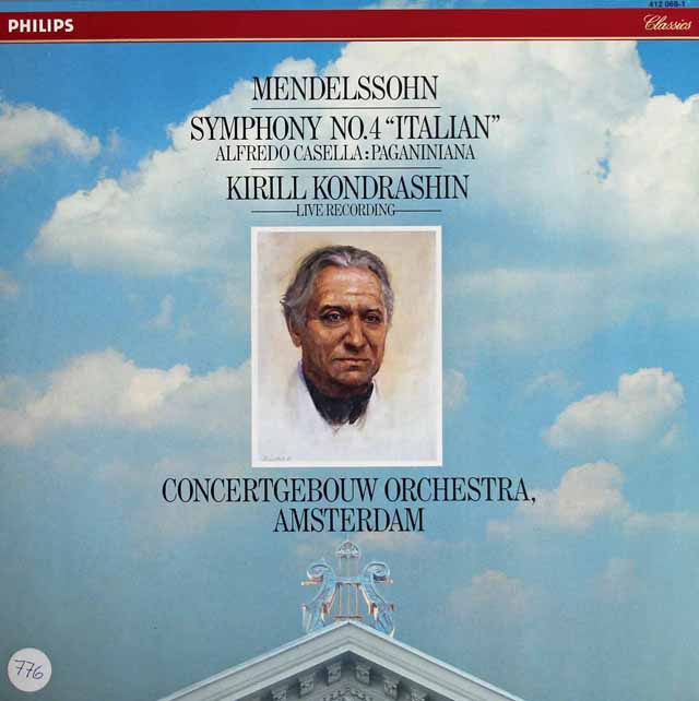コンドラシンのメンデルスゾーン/「イタリア」ほか　蘭PHILIPS　3528　LP レコード