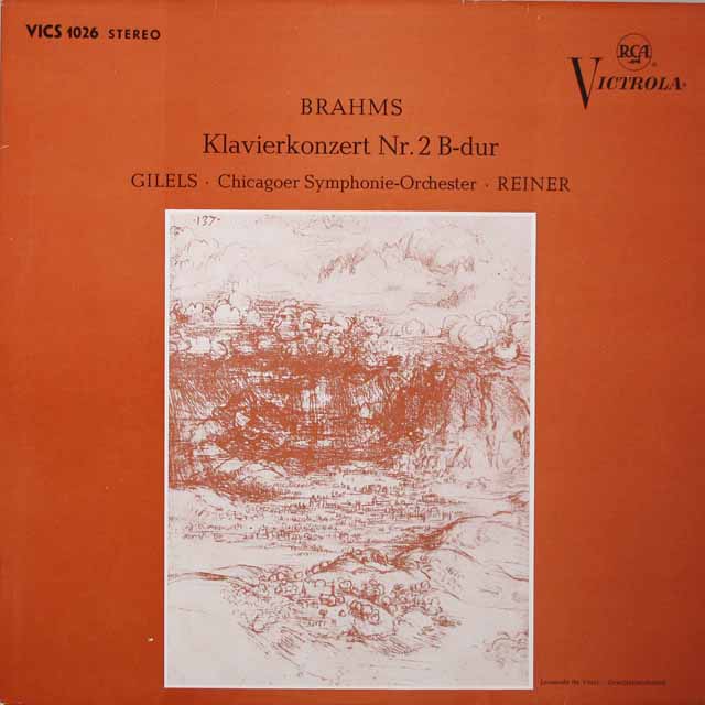 ギレリス、ライナーのブラームス/ピアノ協奏曲第2番　独RCA　3405　LP レコード
