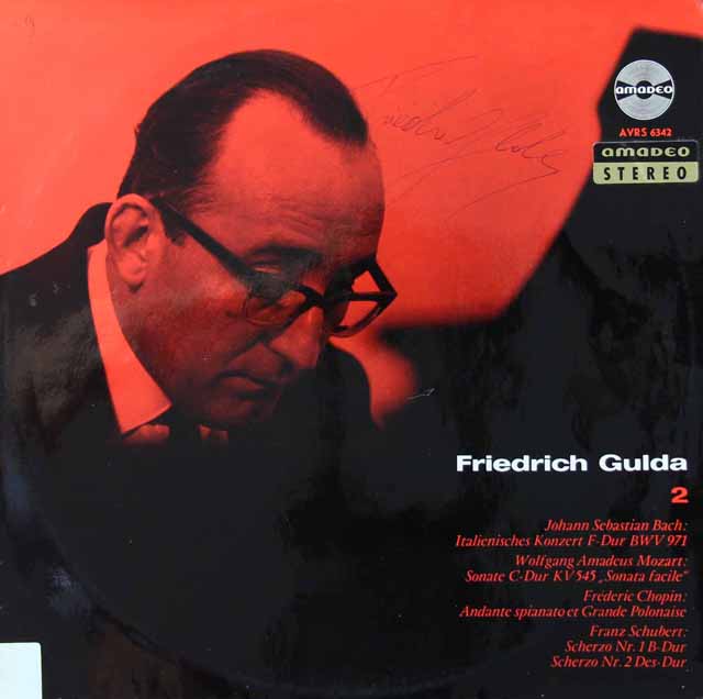 【直筆サイン入り】　フリードリヒ・グルダ2　オーストリアamadeo　2834　LP レコード