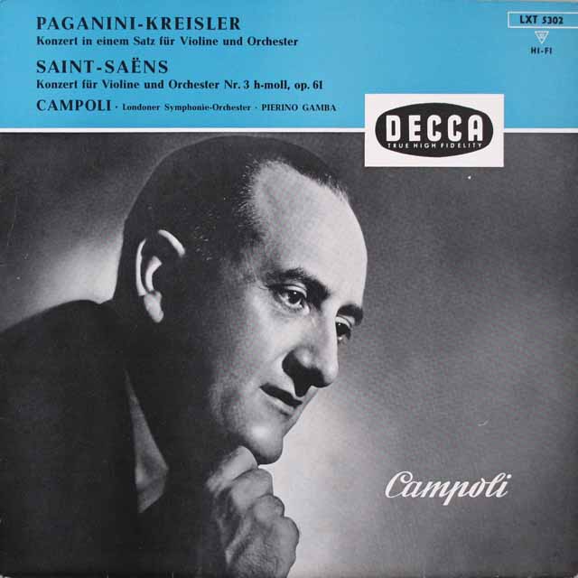 カンポリのヴァイオリン協奏曲集　独DECCA　3405　LP レコード