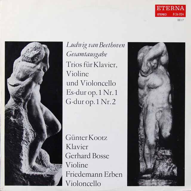 コーツ、ボッセ、エルベンのベートーヴェン/ピアノ三重奏曲第1、2番　独ETERNA　3704　LP レコード