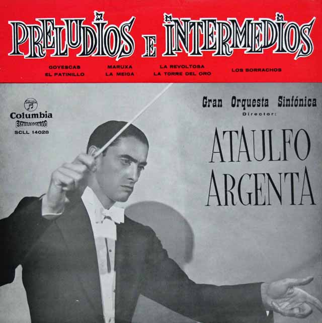 アルヘンタの前奏曲と間奏曲集　スペインColumbia　3035　LP レコード