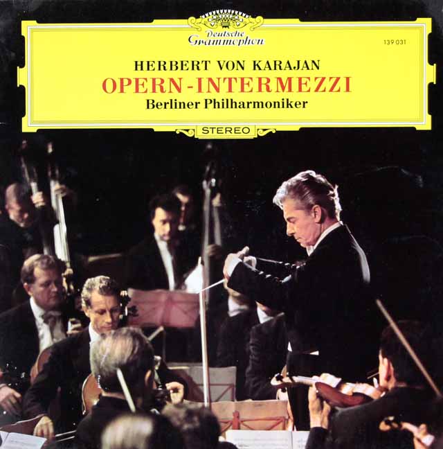 カラヤンの「オペラ間奏曲集」　独DGG　3017　LP レコード