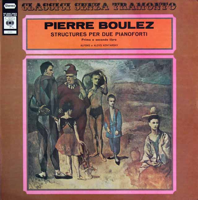 コンタルスキー兄弟のブーレーズ/2台のピアノのためのストリクチュール第1、2巻　伊CBS　3725　LP レコード