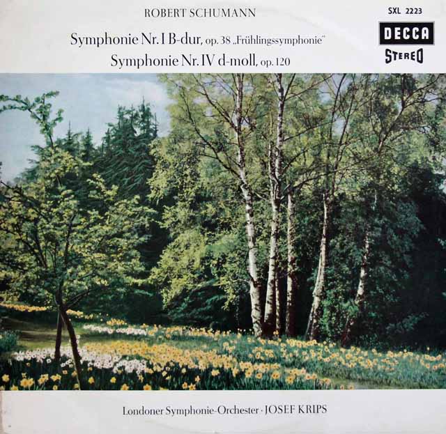 クリップスのシューマン/交響曲第1番「春」&第4番　独DECCA　3285　LP レコード