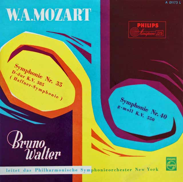 ワルターのモーツァルト/交響曲第35番「ハフナー」、第40番　独PHILIPS　3284　LP レコード