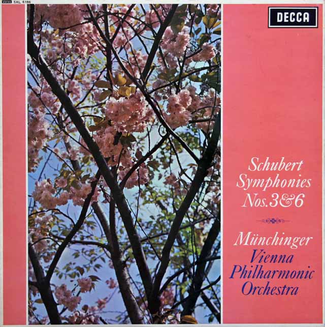 ミュンヒンガーのシューベルト/交響曲第3、6番　英DECCA　3628　LP レコード