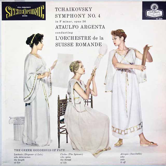 【ブルー・バック・ジャケット】　アルヘンタのチャイコフスキー/交響曲第4番　英LONDON　3025　LP レコード